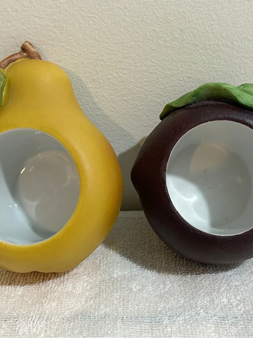 Vtg Set PartyLite Ceramic Fruit Tea Light Votive Candle Holders Holder Farmhouse